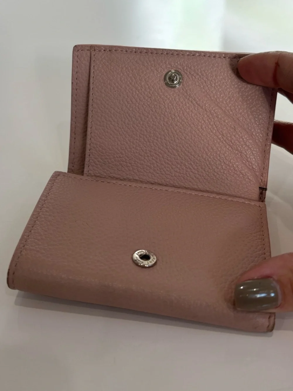 Saint Laurent YSL Blush Pink Leather Small Wallet Snap Closure Compact Mini Coin - Picture 7 of 11